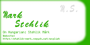 mark stehlik business card